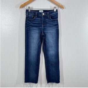 BKE Youth Girls Jeans‎ 14A Dark Wash Distressed Cropped Denim Frayed Hem